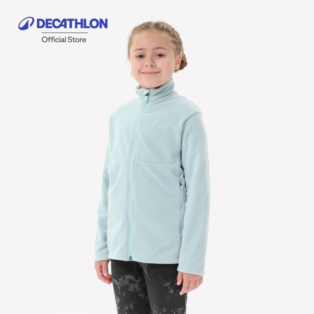 Decathlon Kids’ Hiking Fleece Jacket Mh500 Zip, 7-15 Years เสื้อแจ็คเก็ตเดินป่าสำหรับเด็กอายุ 7-15 ป