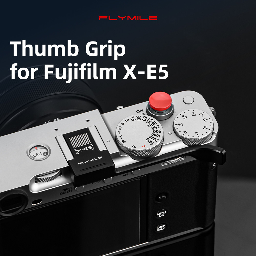 Flymile Metal Thumb Grip สําหรับ FUJIFILM X-E5 กล้อง Mini Hot Shoe Thumb Up Grip สําหรับ FUJIFILM X-
