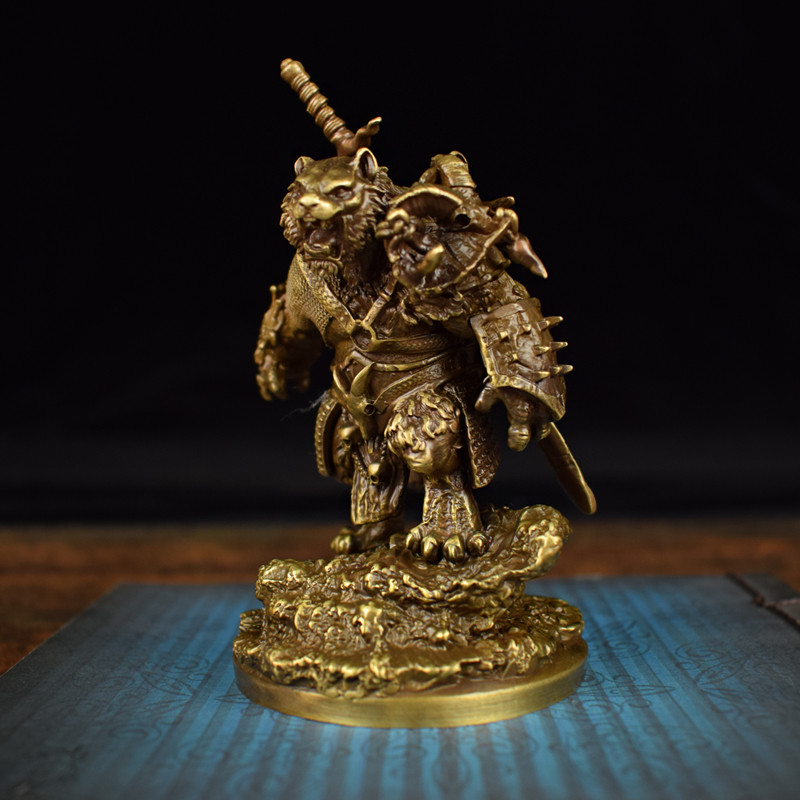 ทองเหลือง Solid Zodiac Tiger เครื่องประดับ Black Myth Tiger Pioneer เครื่องประดับ Tiger Head King Ha