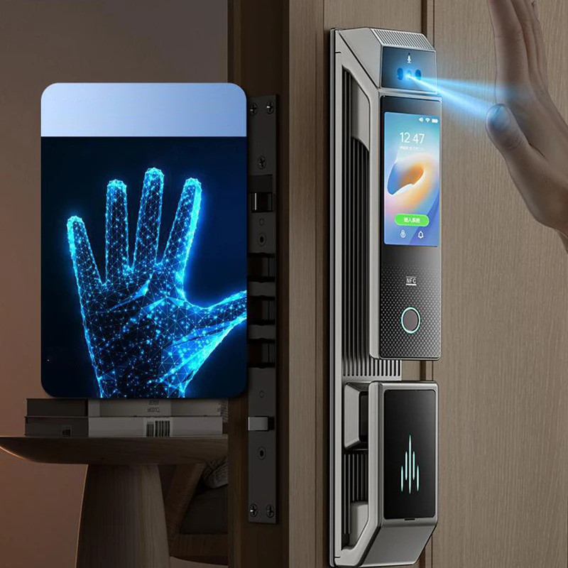 Q6 3D Face Recognition ล็อคประตูอัจฉริยะลายนิ้วมือ WIFI APP รีโมทคอนโทรล Home Security Gate ล็อคอิเล