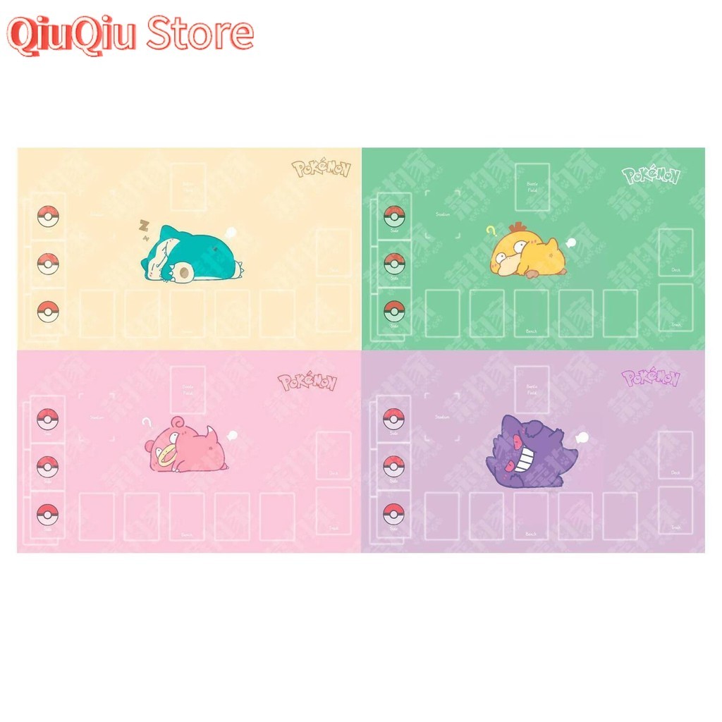 600X350X2 มม.Diy Ptcg Gengar Psyduckน่ารักการ์ดBattle Mat Ptcg Slowpokeผู้เล่นเดี่ยวเกมกระดานการ์ดBattle Card Padของเล่น