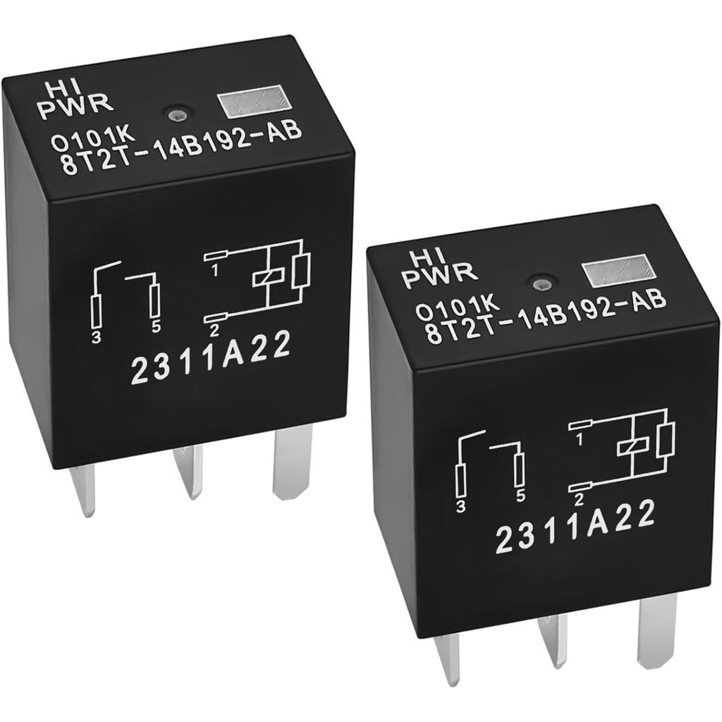 รีเลย์ 8T2T-14B192-AB (ชุด 2 ชิ้น), 12VDC 4 Pins Plug-in รีเลย์ยานยนต์ - เปลี่ยน OEM ที่เชื่อถือได้,