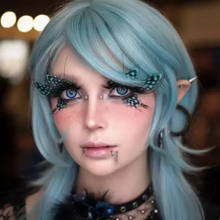 ขนตาปลอมปีกผีเสื้อปลอม Dotted Y2K อะนิเมะคอสเพลย์ Lashes DIY อุปกรณ์เสริมปลอม