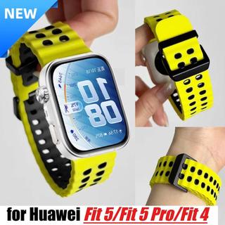 ใหม่กีฬาซิลิโคน Ocean สําหรับ Huawei Fit 5 Fit 5 Pro นาฬิกา Fit 4 Pro Band Breathable เปลี่ยนสร้อยข้อมือ Correa สําหรับ Huawei Fit3 Fit4 อุปกรณ์เสริม