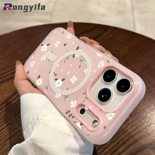 ดอกไม้หรูหราเคสโทรศัพท์แม่เหล็กสําหรับVivo V70 ELite FE V60 V60E V50 V50E V40 SE Lite Pro V40E 5G 4Gฝาครอบลูกอมสีน่ารัก 2 ใน 1 ไร้สายชาร์จปลอก