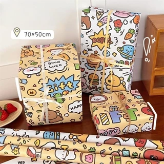 1PCS กระดาษห่อของขวัญ 50X70CM กระดาษไขห่อสินค้า Gift wrapping paper ที่มีคุณภาพสูง สําหรับห่อของขวัญ แบบหนา กันน้ํา
