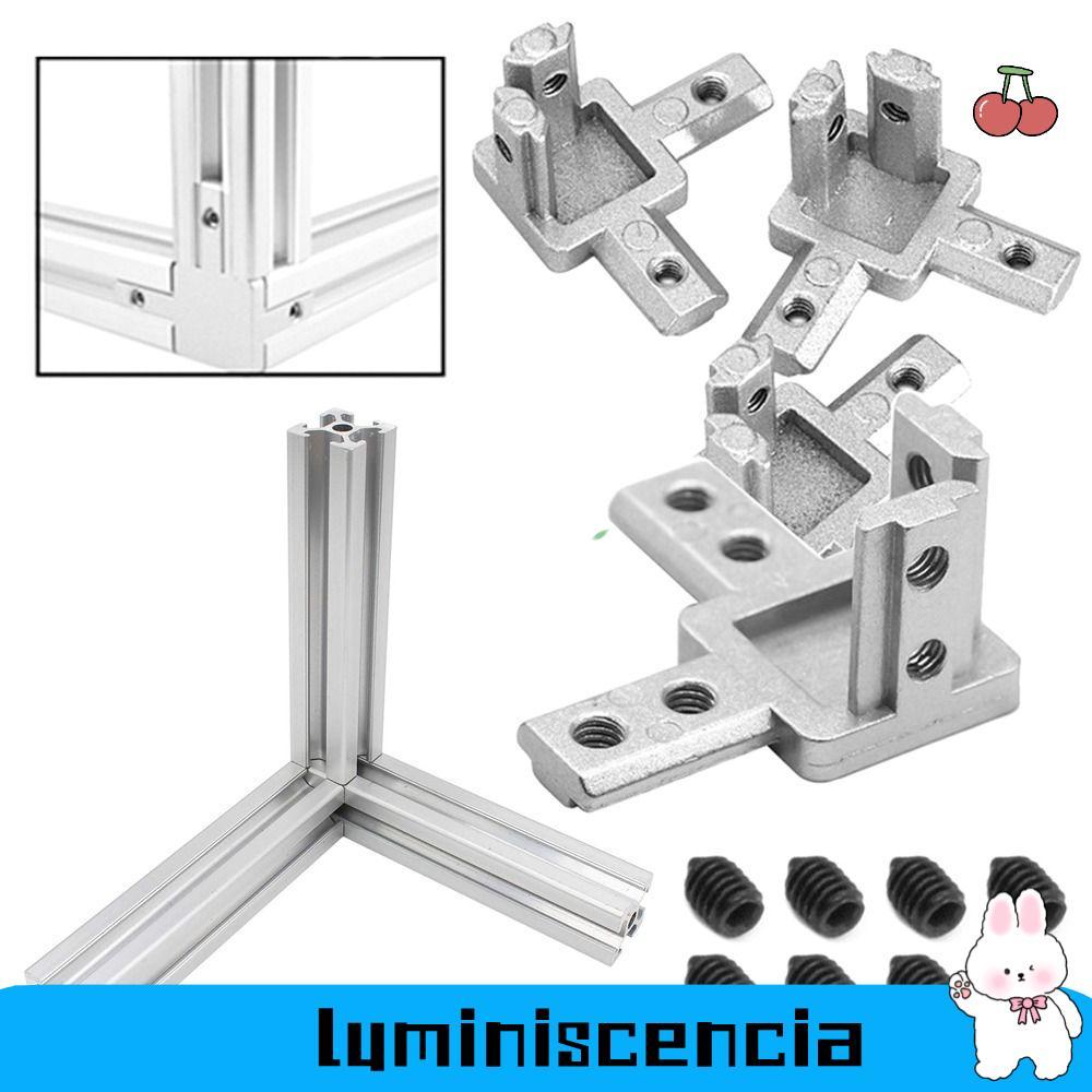 LUMINESCENCIA ขั้วต่อวงเล็บอลูมิเนียม 2020 3030 4040 Series Slot อลูมิเนียม Extrusion Profile Standa