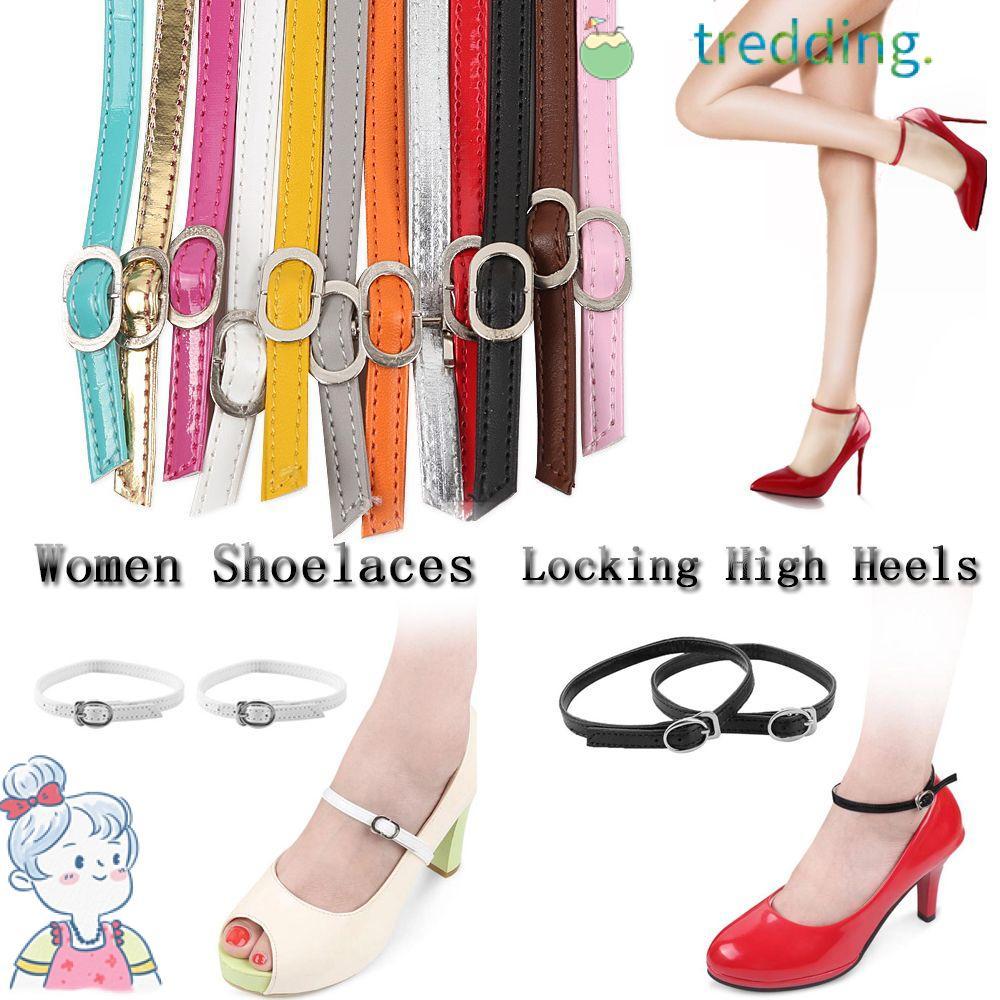 TREDDING491 ข้อเท้าผูกสายรัด Band Beauty Props หนัง PU ปรับล็อครองเท้าส้นสูง