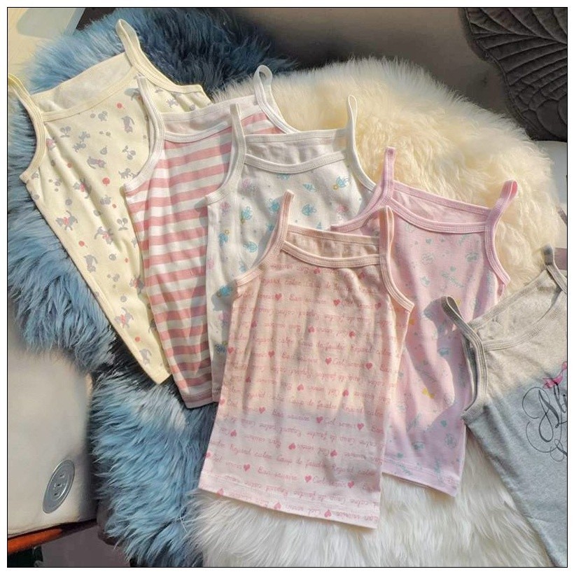 5B Daily Order Fun Home Girls 110-150cm Summer Pure Cotton Home Base Camisole B52221