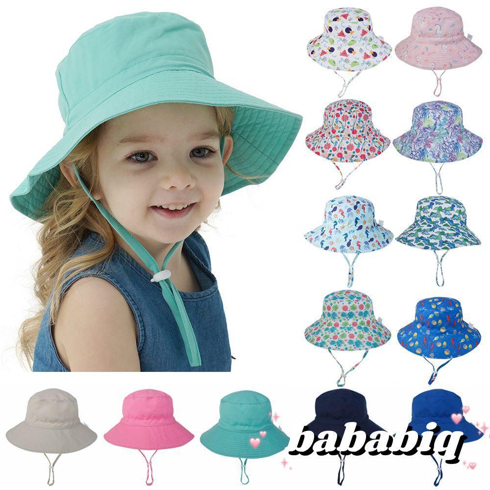 BABABIQ 2 ชิ้นหมวกสําหรับ 0-8 ปีคอหูหมวกว่ายน้ําเด็กวัยหัดเดินเด็ก UV ป้องกันหมวกชายหาด