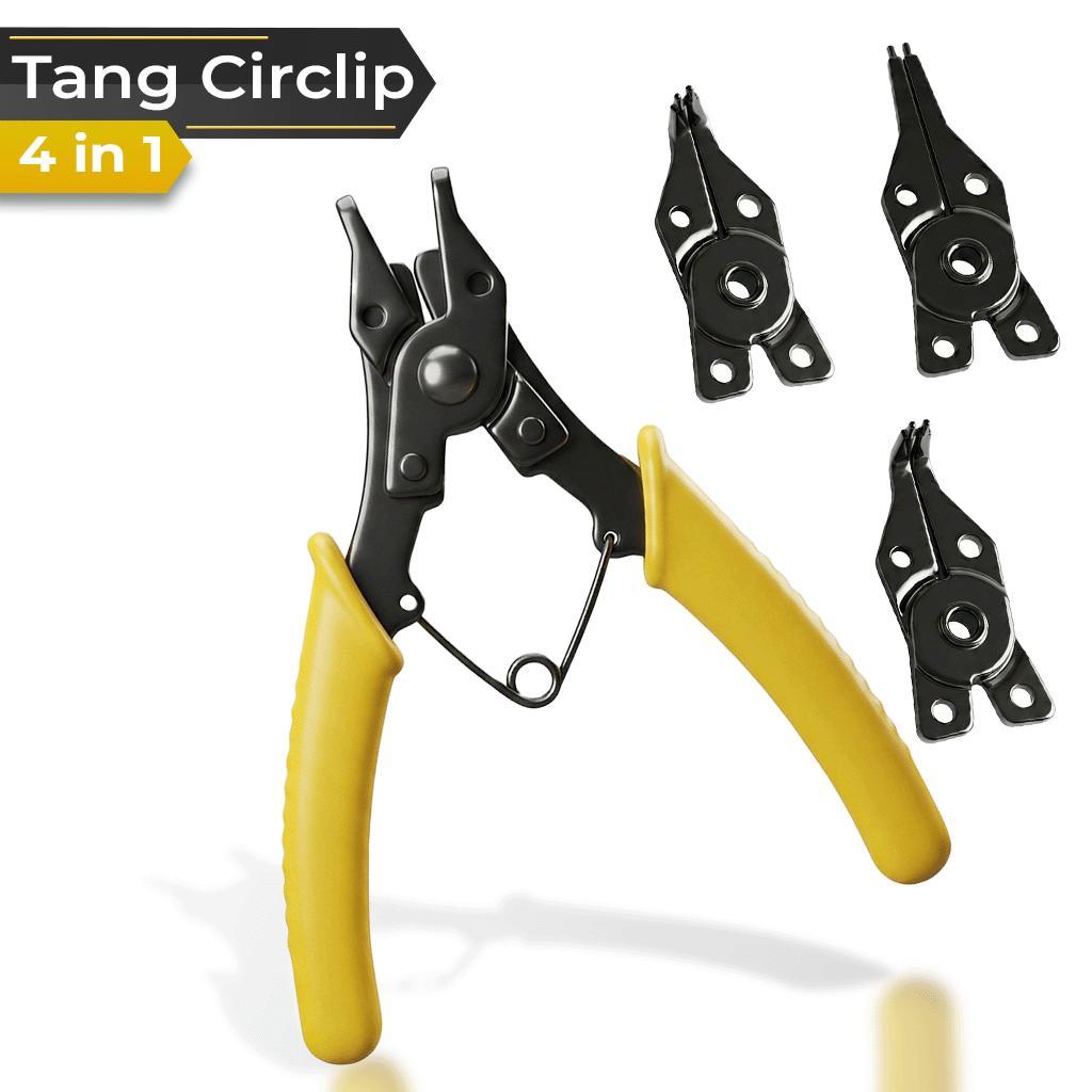 คีมแหวนล็อคสลัก 4-ใน-1 ทําจากเหล็กทนทานเหมาะสําหรับแหวนล็อคสลักภายในและภายนอก - 6886