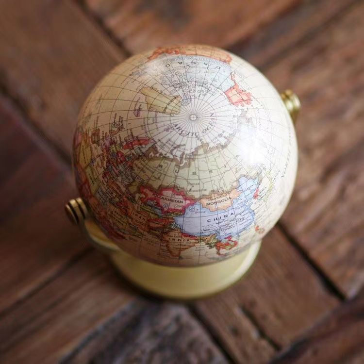 New Product#English Version Retro Globe Ornament Universal Globe Study Room Decoration Globe Small M