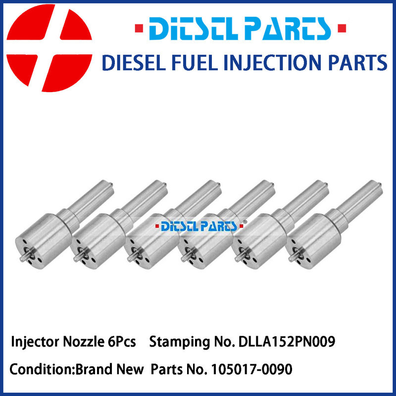 หัวฉีดหัวฉีดดีเซล 6 ชิ้น 105017-0090 DLLA152PN009 9432610175 สําหรับ Komatsu 4D95L 6D95L 6207-11-310