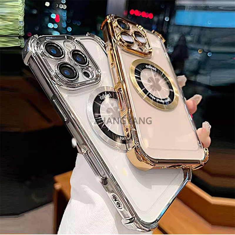 สําหรับRealme 9 4G 9 Pro PlusกันกระแทกElectroplatedโปร่งใสความละเอียดสูงเคสโทรศัพท์ความงามแม่เหล็กดูดออกแบบซิลิโคนTPU Soft Shell - รูปที่ 6