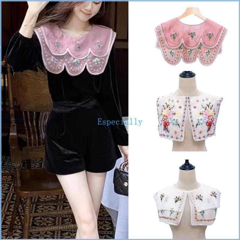 ESP เครื่องแต่งกายโบราณ Faux COLLAR สําหรับ Horseface กระโปรงที่ถอดออกได้ False COLLAR ครึ่งผ้าคลุมไ