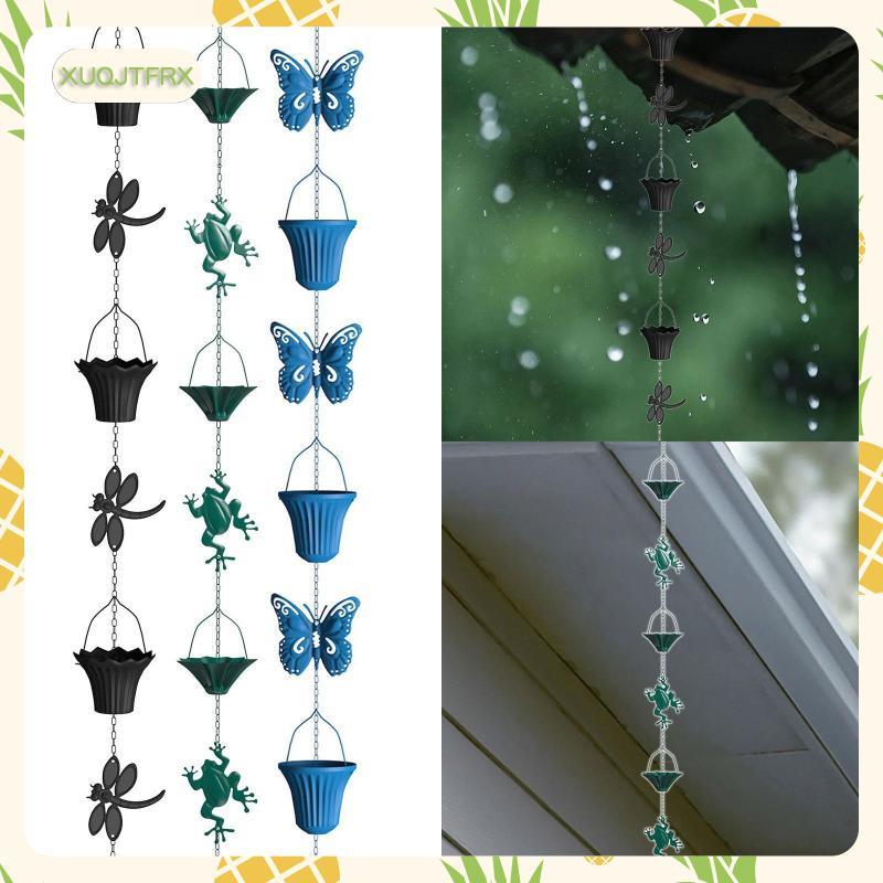 [xuqjtfrx] Rain Gutter Chain Rain Collection เปลี่ยนตกแต่งสวนสําหรับ Gutter Rain Water Catcher สําหร