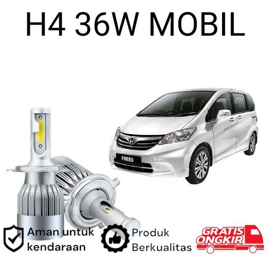 2 ชิ้น H4 COB 36 วัตต์ LED ไฟหน้าสําหรับ Honda Freed 2009 2017 Koko