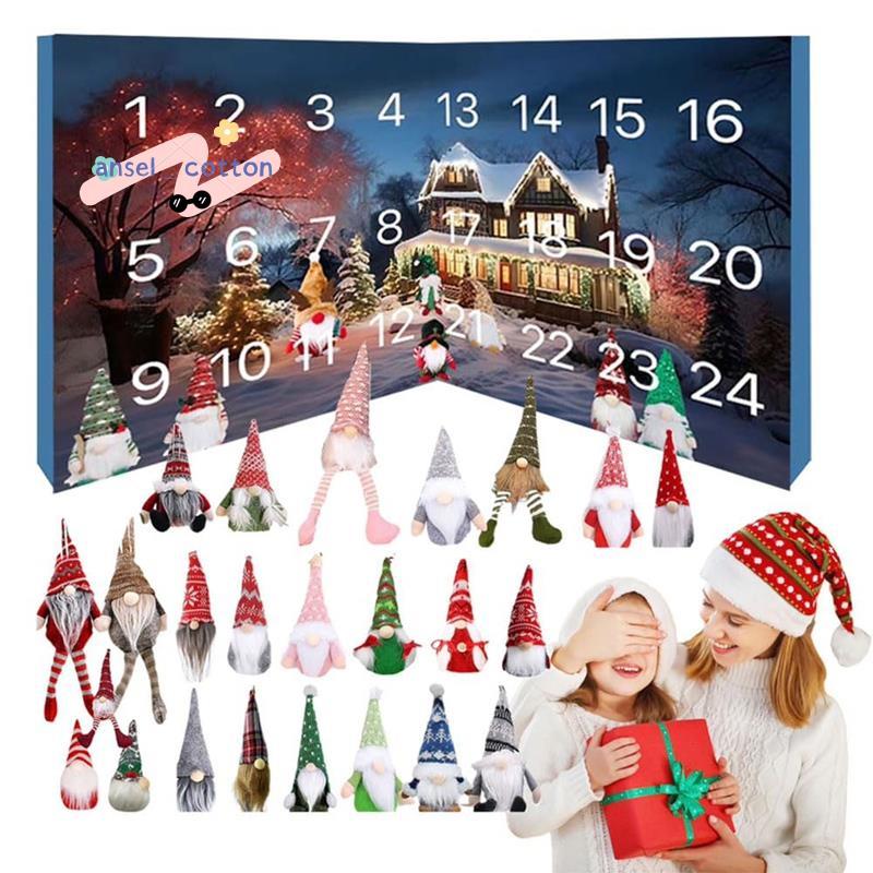 ปฏิทินคริสต์มาสพร้อมตุ๊กตา Gnome สะสม Gnome Gnome ของเล่นตุ๊กตา Gnome ปฏิทินนับถอยหลังสําหรับเด็กผู้