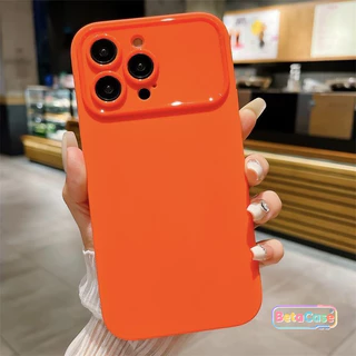 เคสโทรศัพท์ iPhone แบบด้านสีเรียบพรีเมียมสำหรับหน้าต่างขนาดใหญ่ iPhone 17 Pro Max 16 15 14 13 12 11 Pro Max Plus