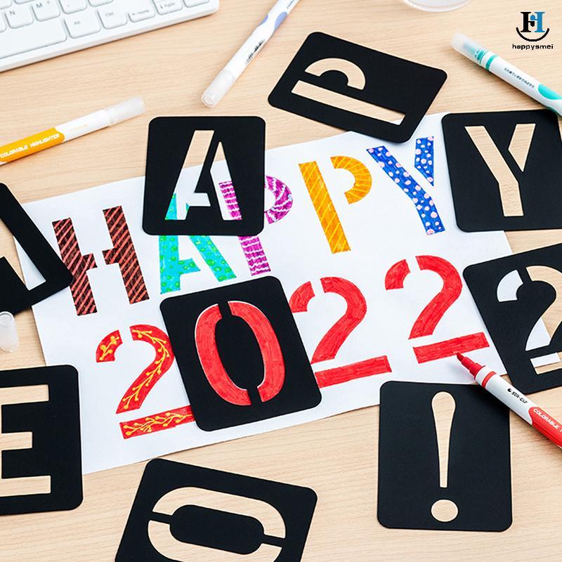 [GA] 42PCS Letter Number Symbol Craft Hollow Stencil Stencil Stampingลายนูนแม่แบบ [TH]