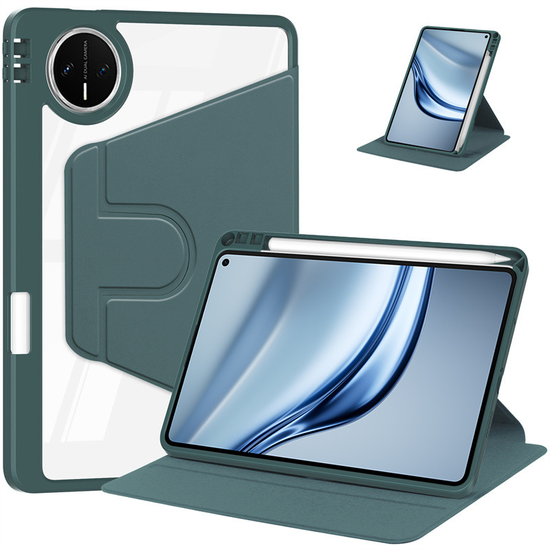 ฝาครอบหมุน 360 สําหรับ Huawei MatePad Mini Case 8.8 พร้อมที่ใส่ดินสออะคริลิค Clear Back Funda สําหรับ Huawei MatePad Mini แท็บเล็ต