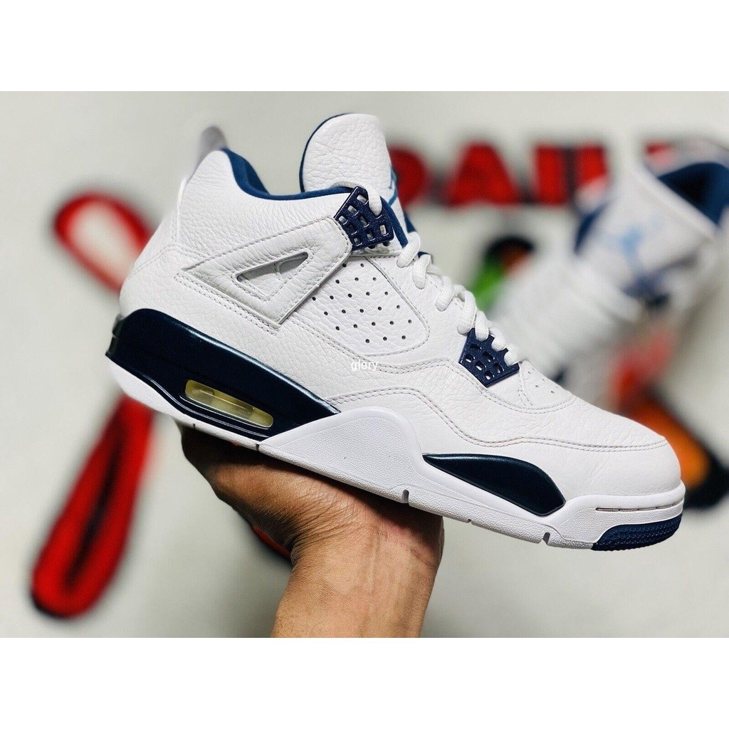 Air Jordan 4 "Columbia AJ4 Colombia White Blue อเนกประสงค์ Men Style314254-107 FQ7N
