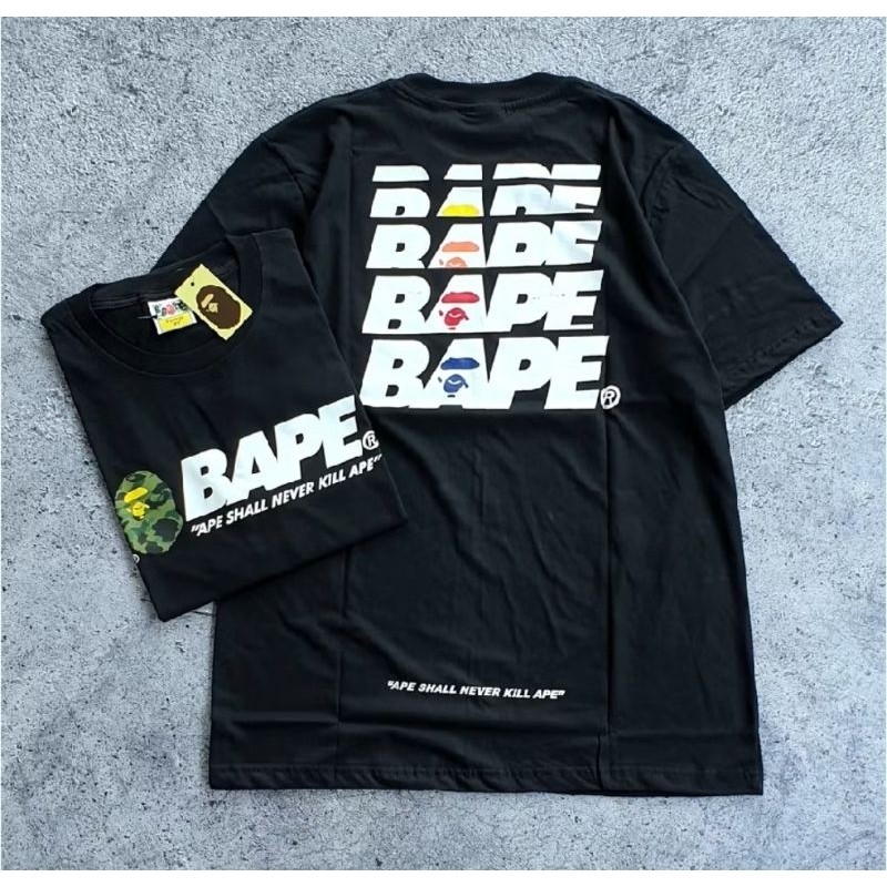 BAPE BAPE เสื้อยืด BAPE SHALL NEVER KILL TSHIRT A BATHING AAPE