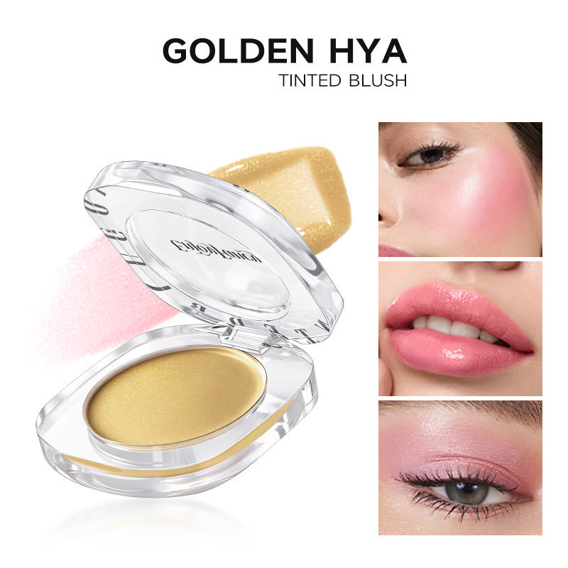 บลัชออนสีทองเปลี่ยนสีได้ สำหรับริมฝีปากและแก้ม ให้สีชมพูธรรมชาติ ติดทนนานและไม่เลอะเทอะ