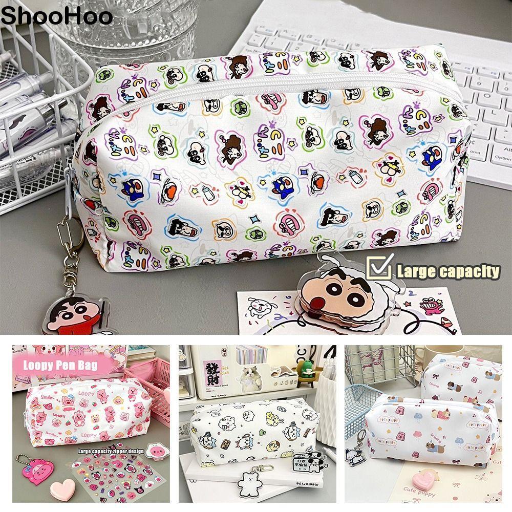 กระเป๋าปากกา SHOOHOO, ผ้าใบกลับไปที่โรงเรียนของขวัญดินสอ, คุณภาพสูง Loopy/Crayon Shin-chan/Cikawa กร