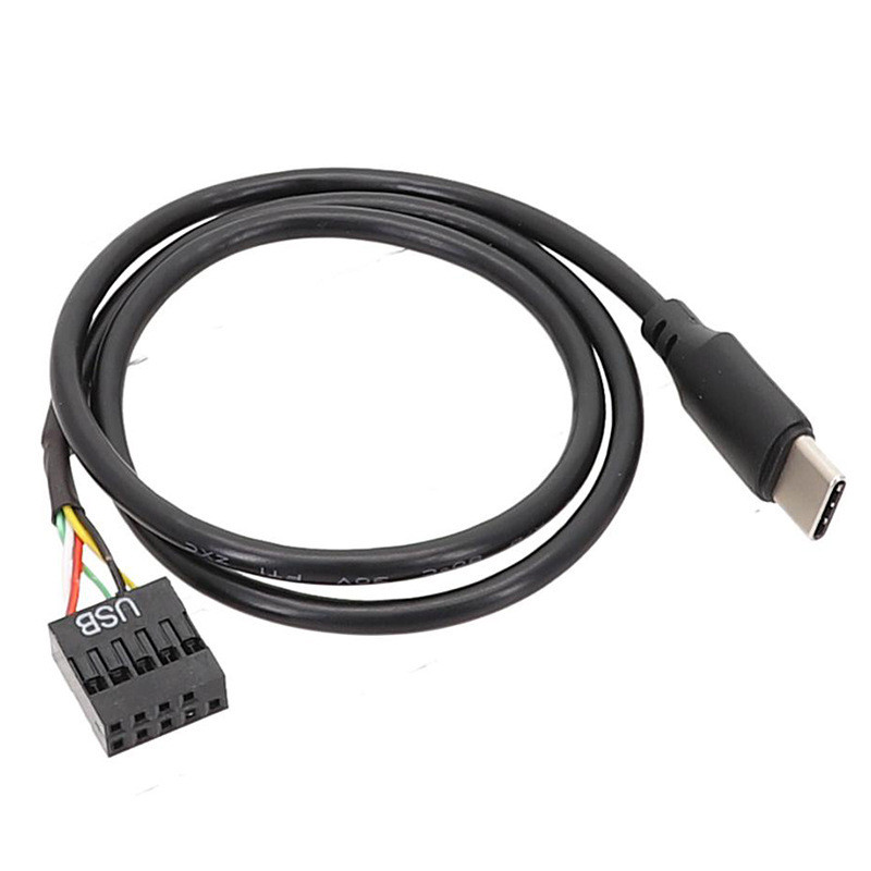 เมนบอร์ด USB 9-Pin to type-c Cable type-c Straight Data Cable Black Double Shielded Cable