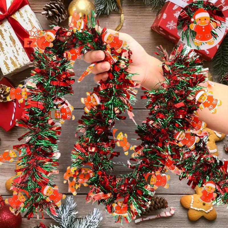 EZY 2M คริสต์มาส Tinsel ริบบิ้นในร่ม Party Decor DIY Christmas Tree Home Bar ตกแต่ง Santa Claus ริบบ