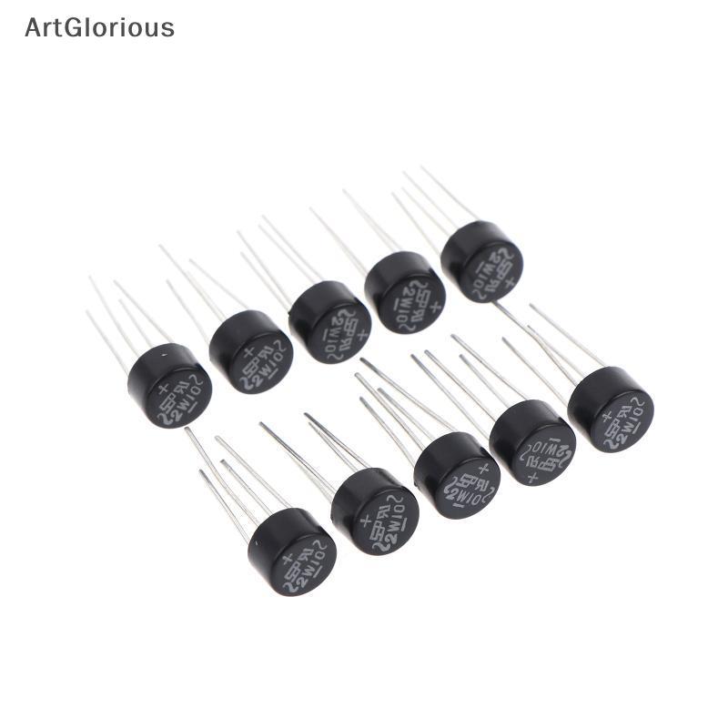 Art 10/20/30Pcs ใหม่ 2W10 2A/1000V ไดโอดสะพาน Rectifier รอบ Vridge Rectifier สะพาน Stack N