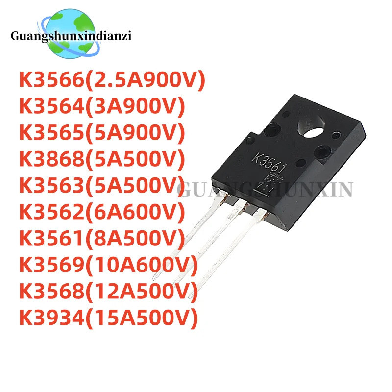 5PCS K3566 K3564 K3565 K3868 K3563 K3562 K3561 K3569 K3568 K3934 TO-220F Field Effectทรานซิสเตอร์