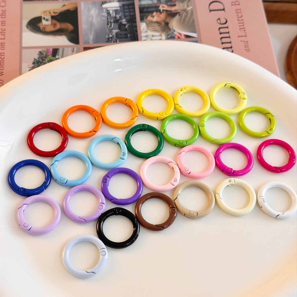 🔥พร้อมส่ง🔥โลหะผสมสังกะสี ห่วงกลมขนาด 2.5cm คล้องพวงกุญแจ DIY การทำเครื่องประดับจากเชือกคล้องกุญแจ