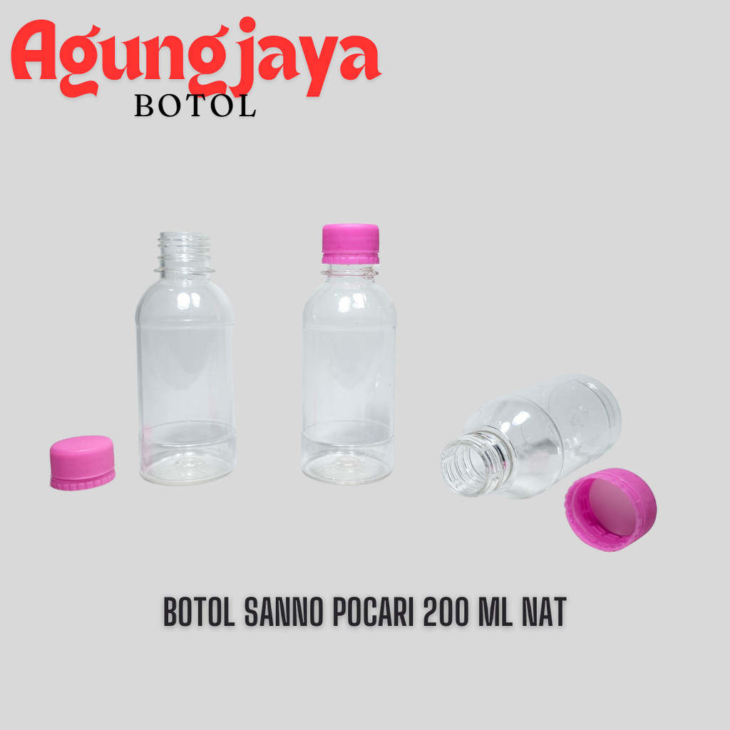 ขวดธรรมชาติ Sanno Pocari 200 มล. / ฝา Sanno / ฝา Pocari / ขวดพลาสติก / ขวดอาหารสัตว์เลี้ยง / ขวดน้ํา