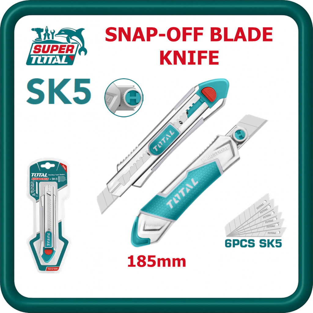 [ TOTAL ] (TG5121806) มีดใบมีด Snap Off SK5 | 18มม | 185มม | ใบมีด SK5 6 ชิ้น