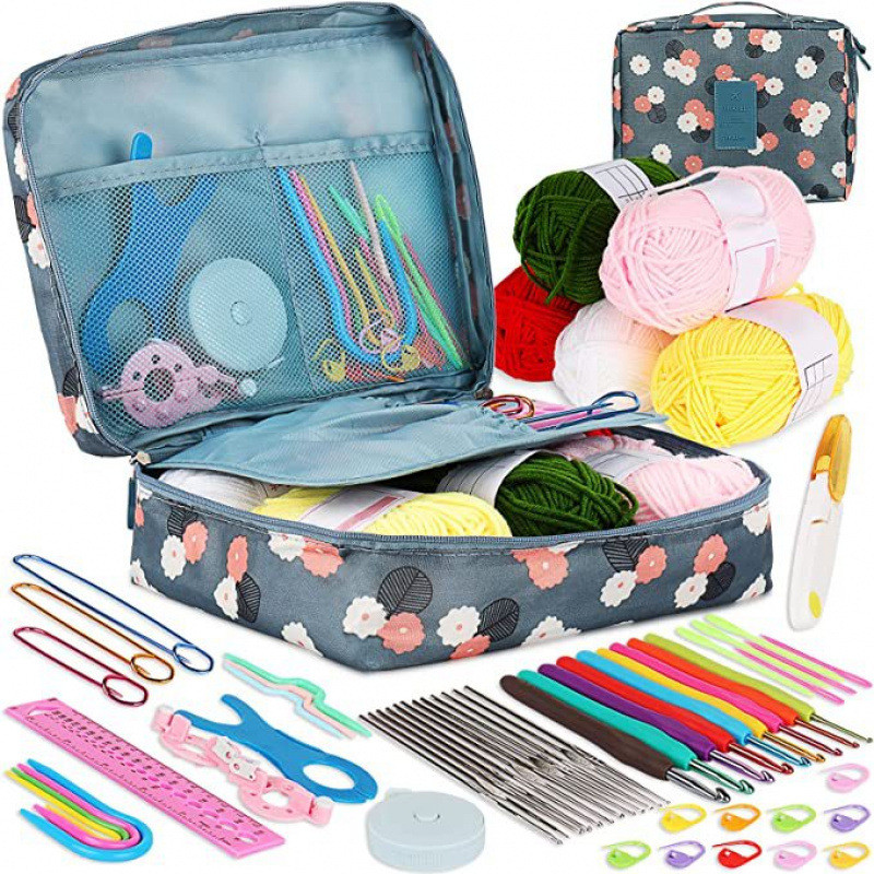 Crochet Set 59 Pieces Full set of materials for beginners DIY Portable Wool