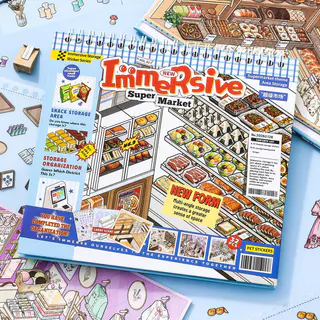 WEI 31 ชิ้น [Super Stocker Series] Immersive 3D Landscape Sticker Collection Book สําหรับ Journal Scrapbooking
