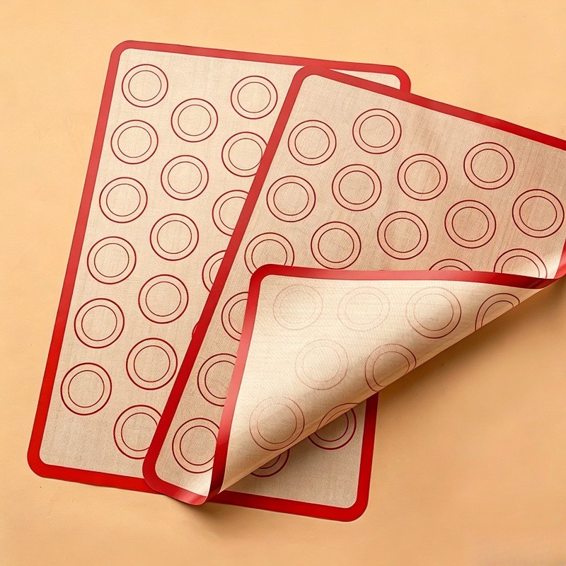 แผ่นรองอบซิลิโคน แผ่นรองอบซิลิโคน Macaron Non Stick เหมาะสําหรับ Macarons Cookie Pastry Red