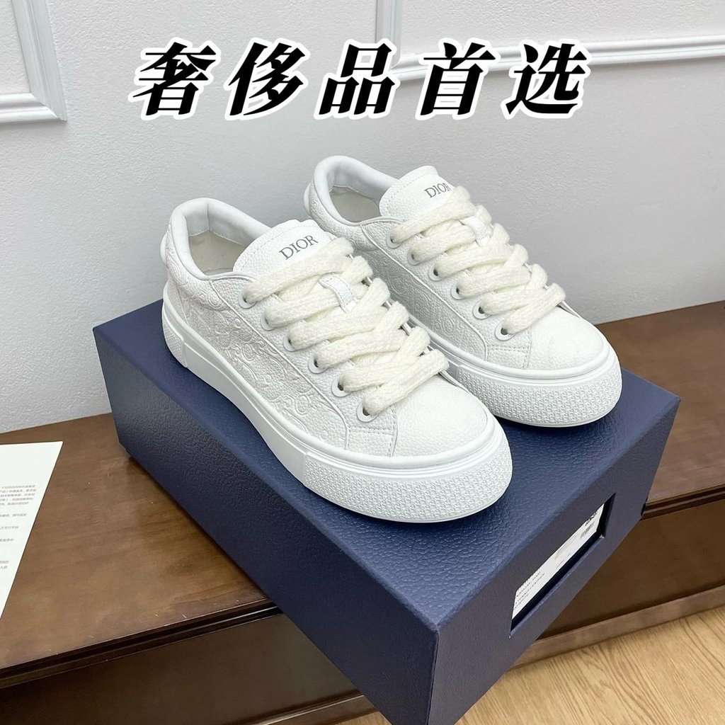 มาใหม่ล่าสุด dior dior B33 รองเท้าขนมปังรอบ Toe Lace-Up Casual รองเท้าหิน Island dior Joint Retro รอ