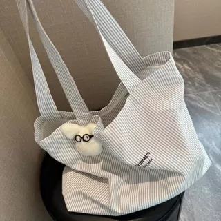 กระเป๋าสะพาย ใหม่ลายลําลองความจุขนาดใหญ่ Totes Simple Commute Lazy Tote Bag