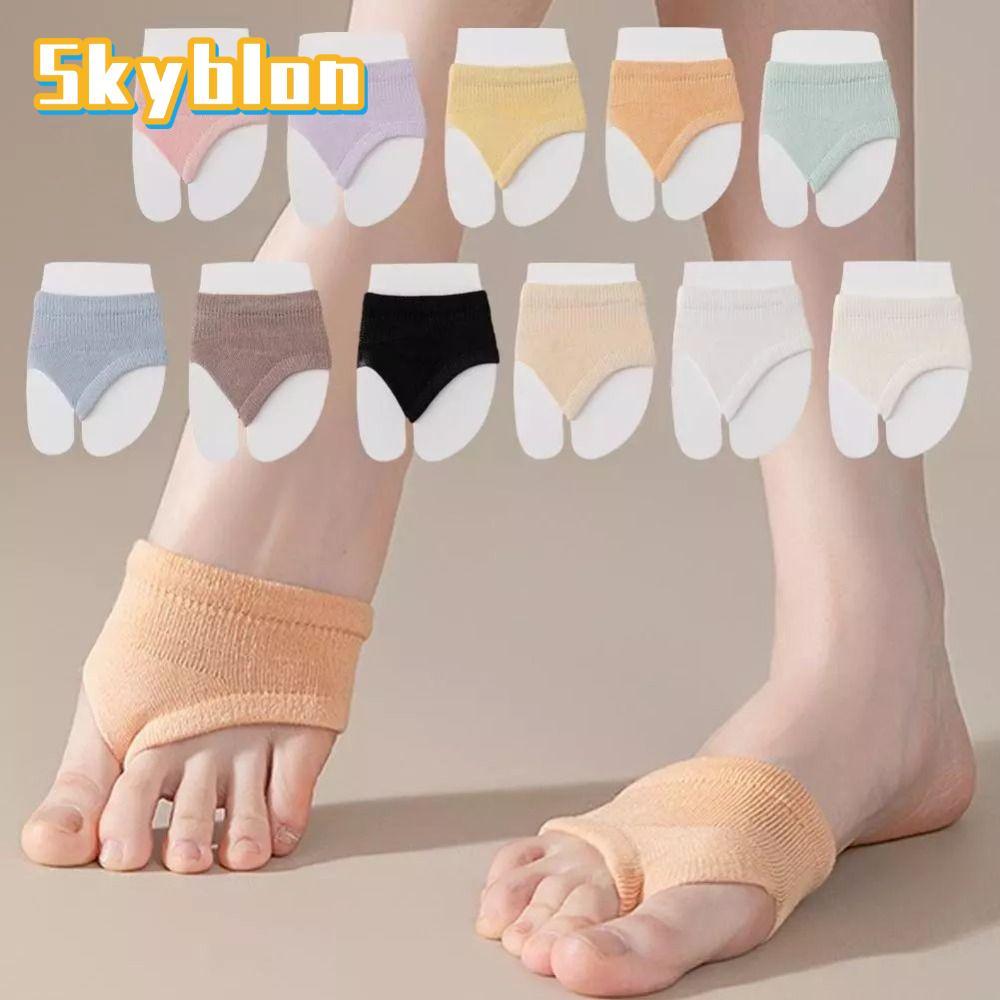 Skyblon ถุงข้อเท้า, รองเท้าส้นสูงผ้าฝ้ายระบายอากาศ Forefoot Pad ถุงเท้า, ความยืดหยุ่นสูง Casual สีทึบถุงเรือ