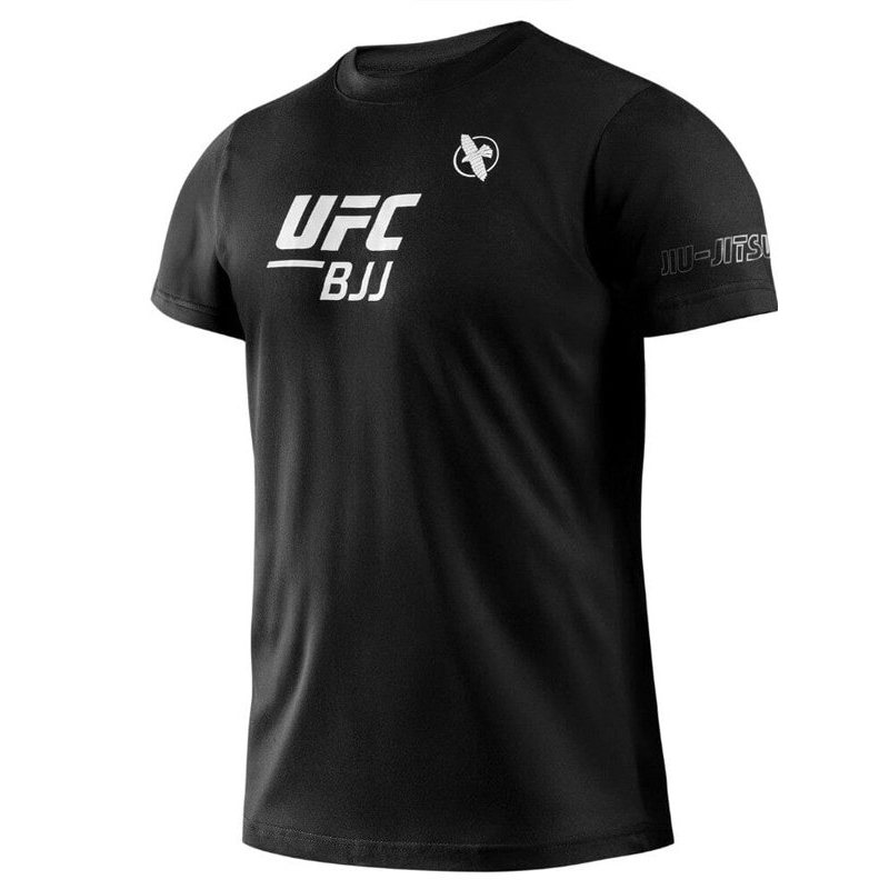 UFC BJJ Jiu-Jitsu พิมพ์เสื้อยืดแขนสั้นผู้ชายกีฬาลูกเรือคอ 100% ผ้าฝ้ายพรีเมี่ยม 5.15