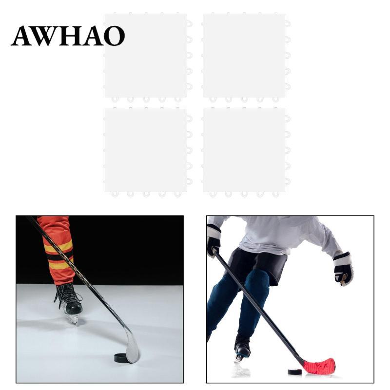 [AWHAO] กระเบื้องน้ําแข็ง 4x Stickhandling Ice Hockey Training Equipment Passing Square Ice