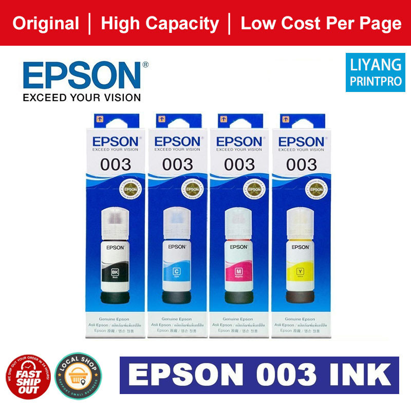 [ขายส่ง] ของแท้ 100% Epson 003 Ink Compatible L3210 L3110 L3150 L1110 L1210 L3250 L5290 L3120