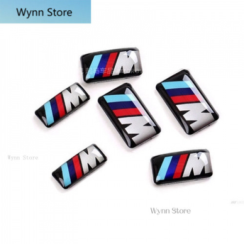 BMW 10 ชิ้น auto Tec sport wheel hub badge 3D M สติกเกอร์ decal wheel hub พวงมาลัย m สติกเกอร์ Wynn 