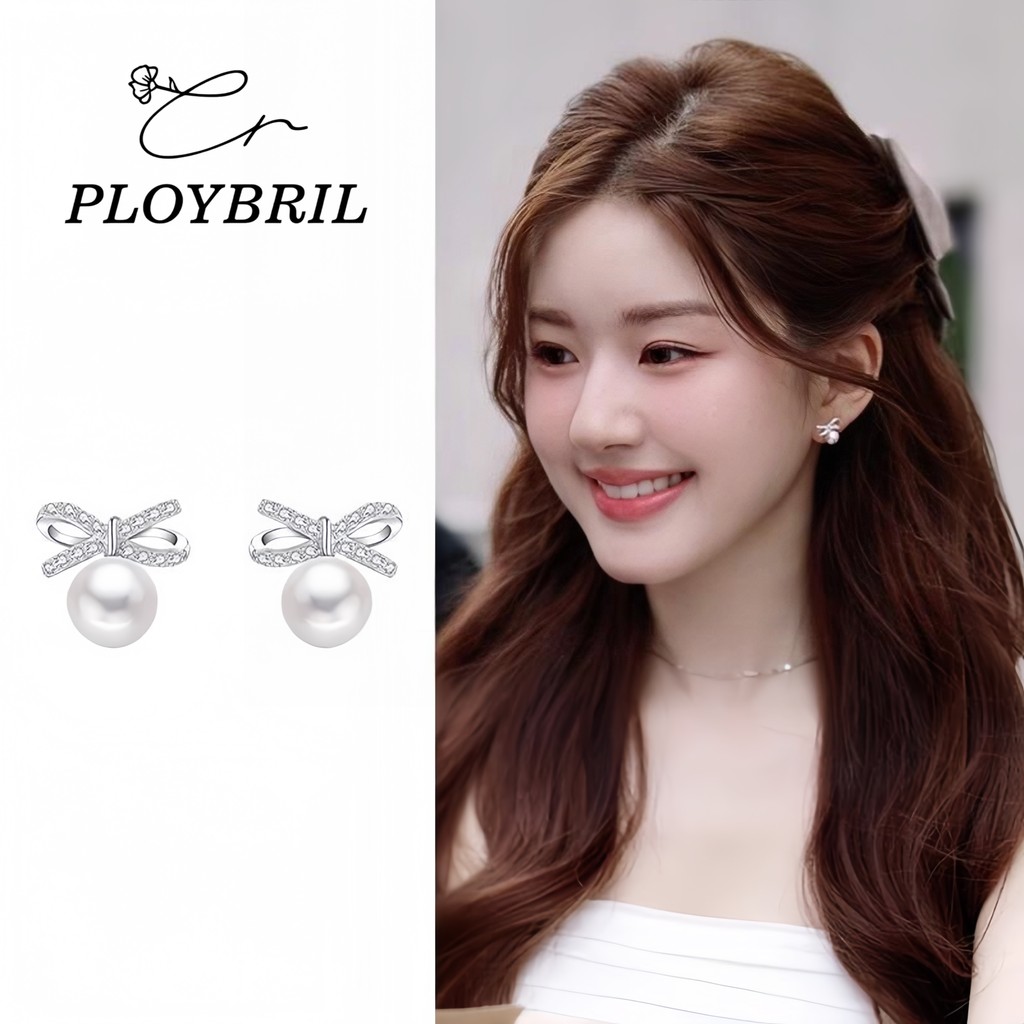 PLOYBRIL ต่างหูมุกกุทัณฑ์ เงิน S925 ใหม่ ต่างหู เครื่องประดับเกาหลี E011