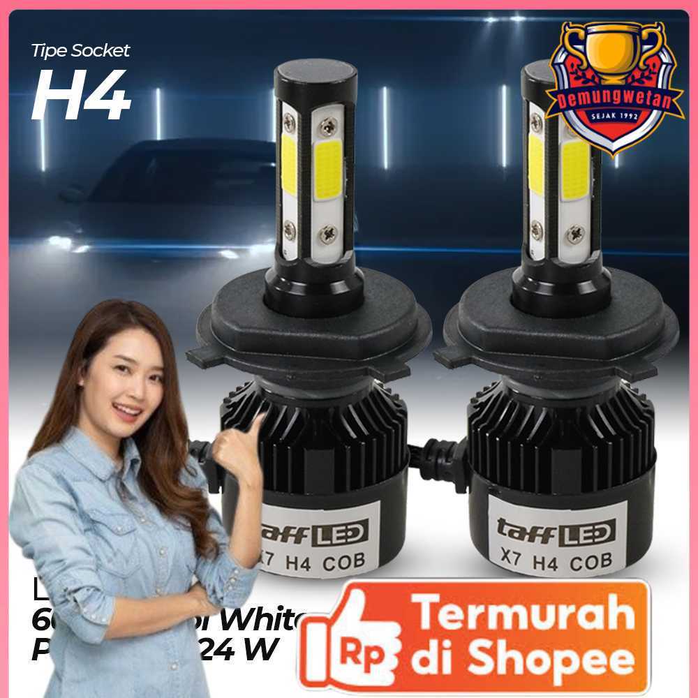 TaffLED X7 ไฟหน้ารถ LED COB ไฟหน้า H4 Cool White 2 ชิ้น - 75818-4CN