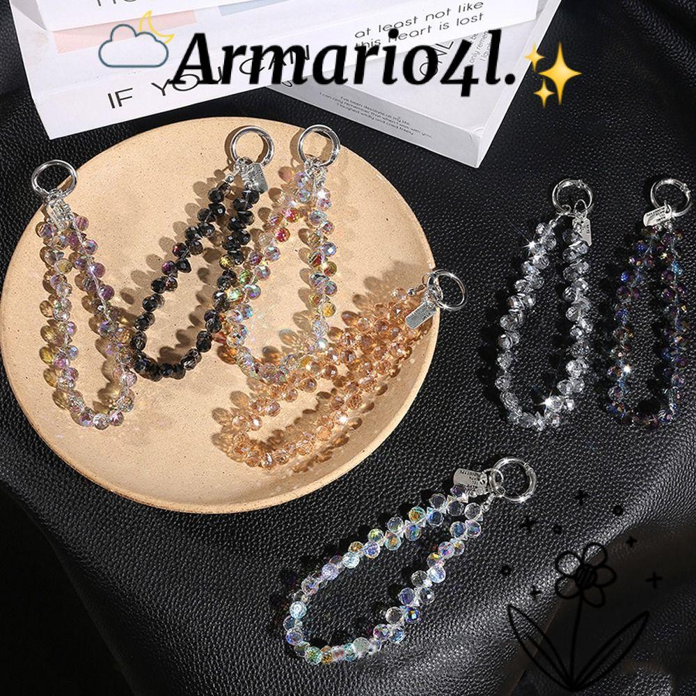 อาร์มาริโอ พวงกุญแจและจี้ลูกปัดคริสตัลสีสันสดใส ออกแบบทันสมัย สามารถถอดเปลี่ยนได้ มาพร้อมเชือกเส้นเล็กสำหรับโทรศัพท์ สำหรับผู้หญิง