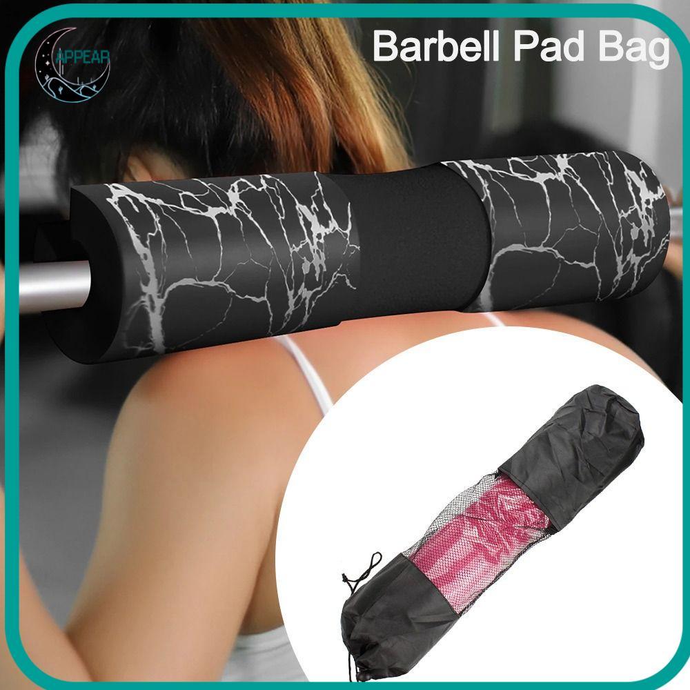 APPEAR กระเป๋าสะพายไหล่,คอไหล่อุปกรณ์ป้องกัน Barbell Pad Bag, ถุงตาข่าย Lunges Hip Thrusts Storage B